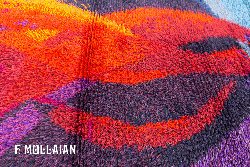 Vintage Swedish Rya Rug signed E.F.G.3 n°:78526621