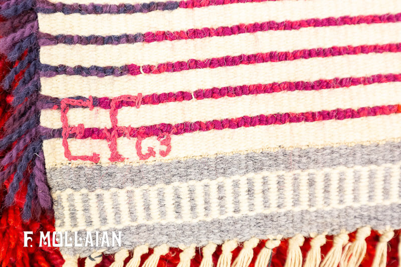 Vintage Swedish Rya Rug signed E.F.G.3 n°:78526621