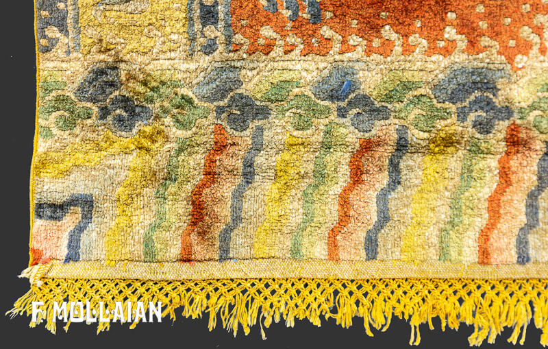 Antique Chinese Signed Silk Rug with Metal Thread n°:78623990
