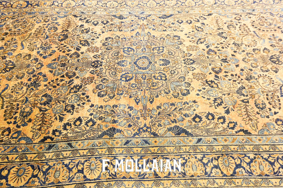 Classical Medallion Hand-knotted Antique Saruk Persian Rug n°:83482645