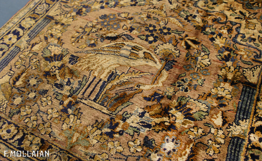 Antique Persian Kashan Silk Rug n°:89425723