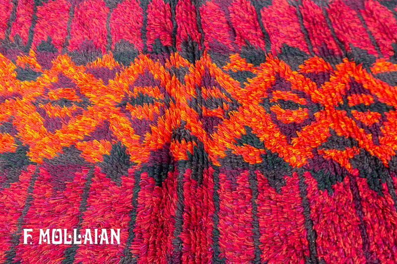 Vintage Swedish Rya Reddish Rug n°:90215146