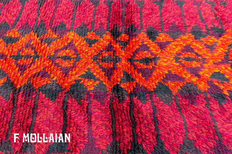 Vintage Swedish Rya Reddish Rug n°:90215146