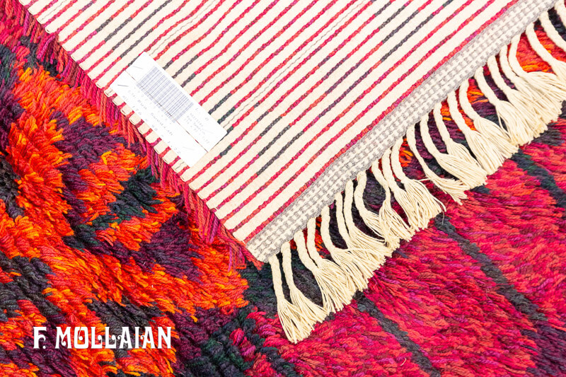 Vintage Swedish Rya Reddish Rug n°:90215146