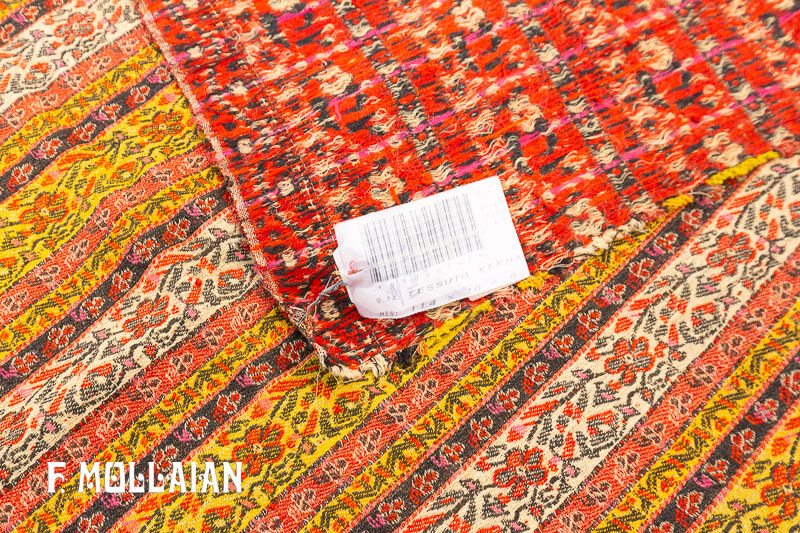 پارچه آنتیک ایرانی: بافته کرمان با طرح محرمات رنگارنگ