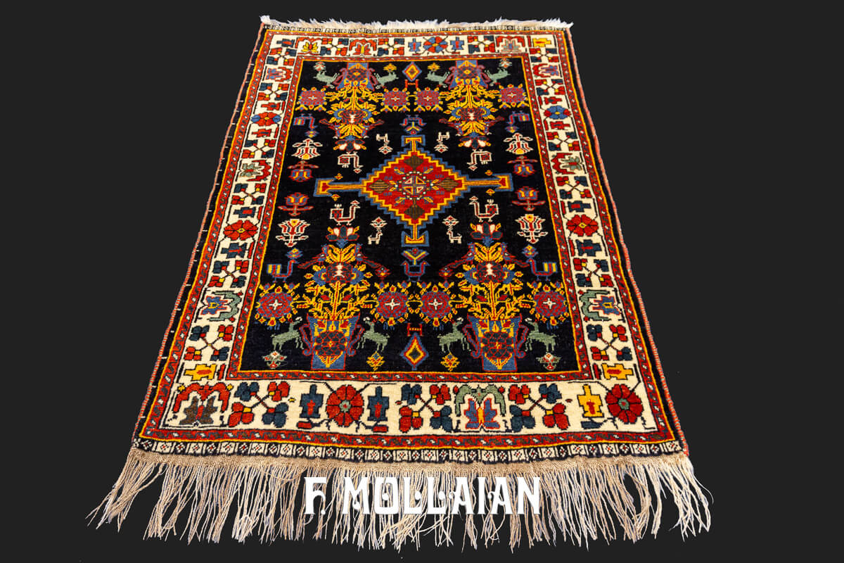 Antique Kashkuli Rug Tribal Look n°:128558