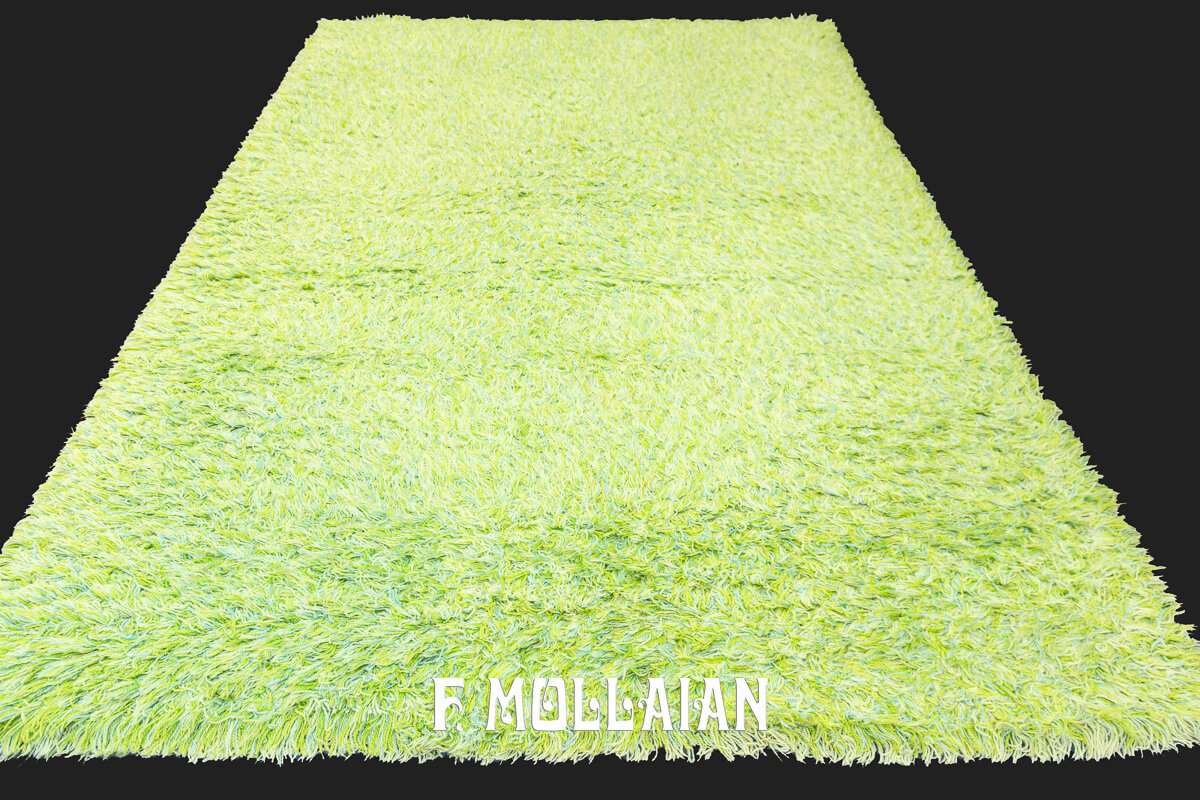 Tapis Scandinave Rya Couleur Vert n°:194378