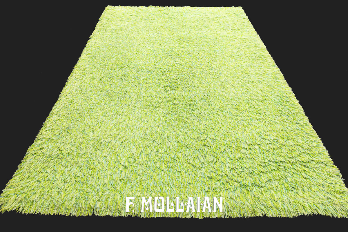 Tapis Scandinave Rya Couleur Vert n°:194378