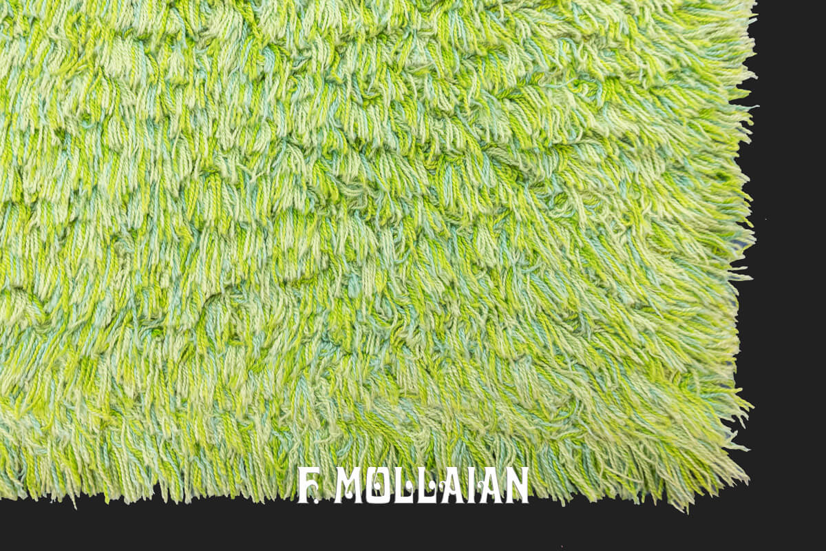 Tapis Scandinave Rya Couleur Vert n°:194378