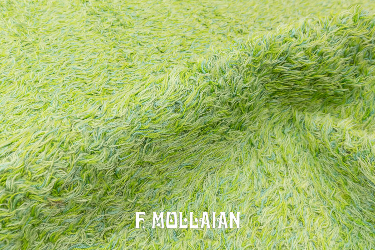 Tapis Scandinave Rya Couleur Vert n°:194378