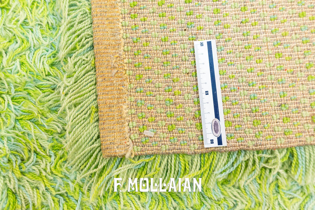 Tapis Scandinave Rya Couleur Vert n°:194378