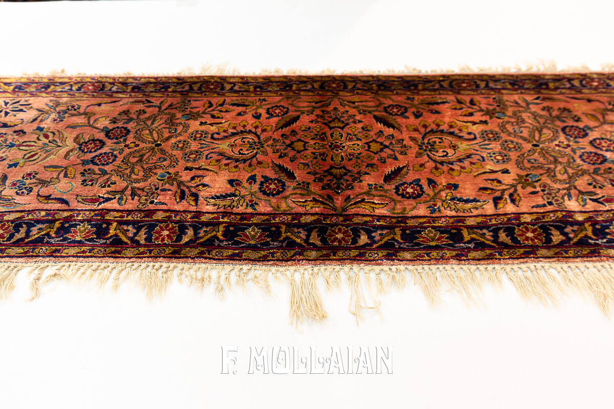 Antique Kashan Silk Rug Salmon Color n°:195794