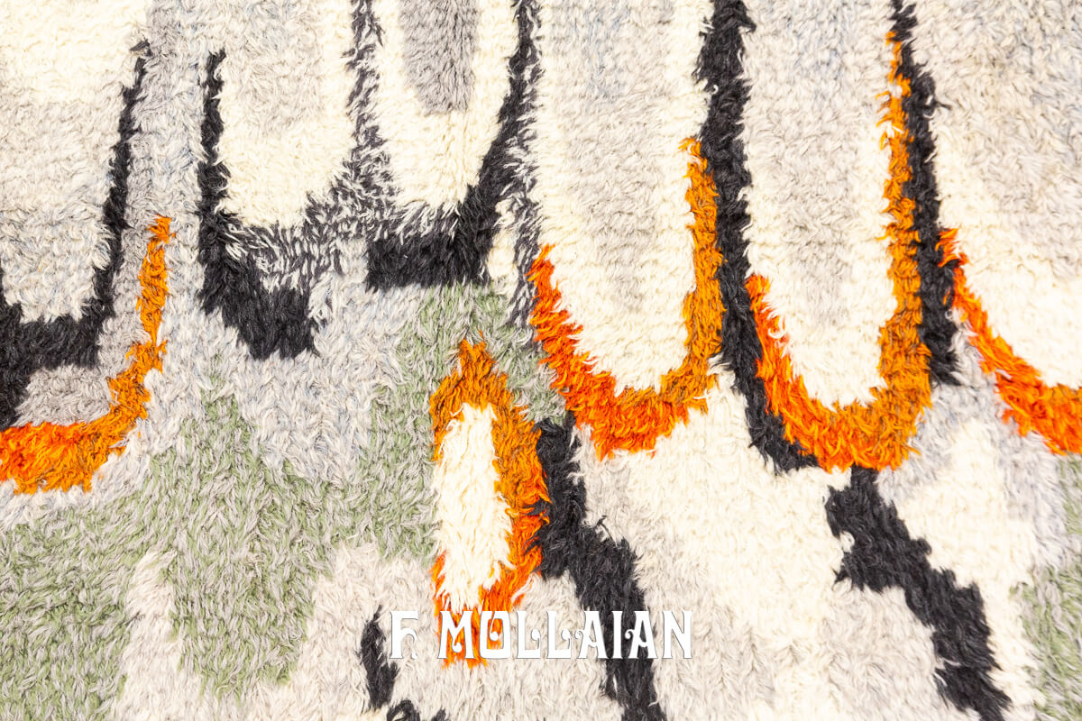 Rya Swedish Pile Rug White/Grey Color n°:204351