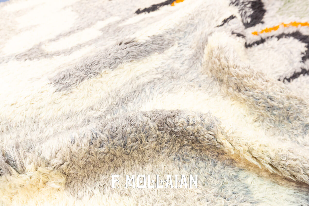 Rya Swedish Pile Rug White/Grey Color n°:204351