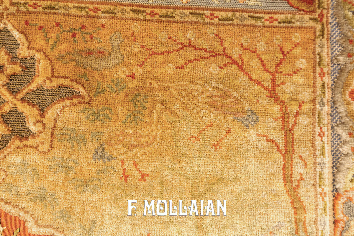 Turkish Qum Kapi Rug Extremely Fine (Silk and Metal) n°:207508