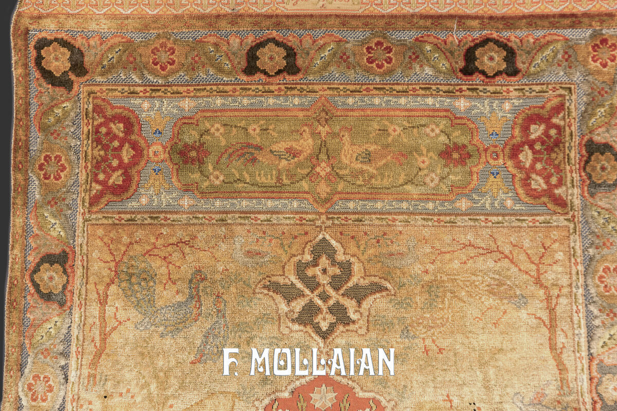 Turkish Qum Kapi Rug Extremely Fine (Silk and Metal) n°:207508
