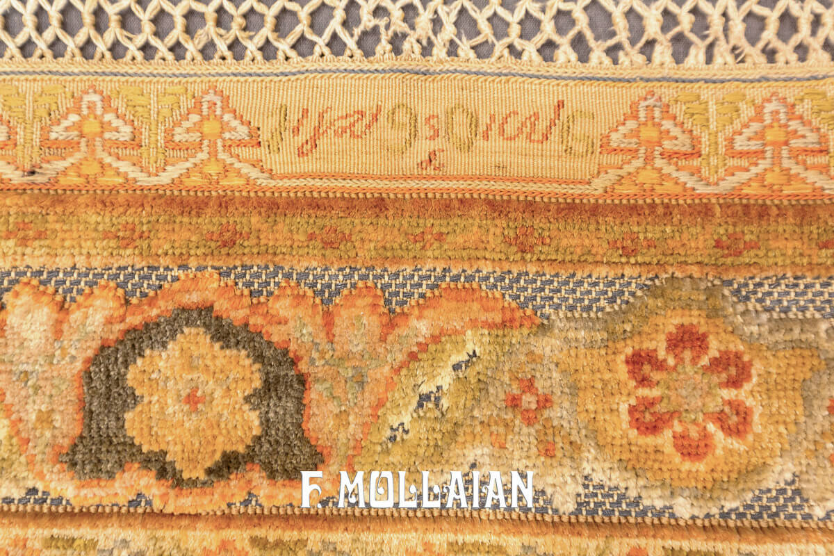 Turkish Qum Kapi Rug Extremely Fine (Silk and Metal) n°:207508