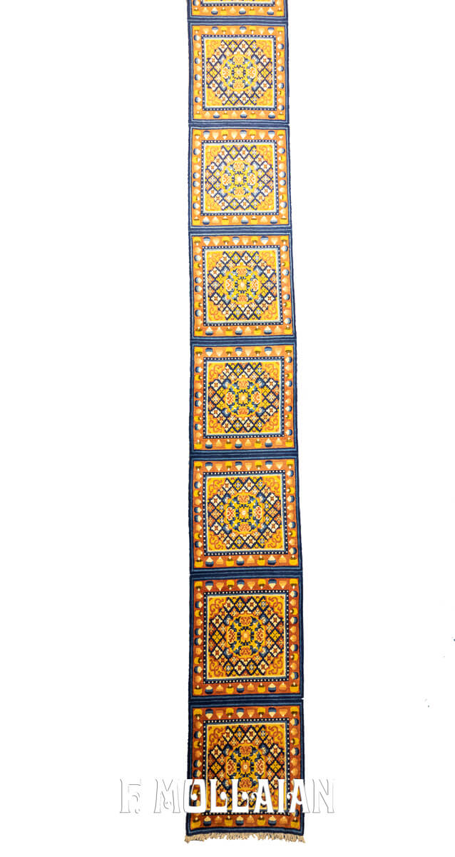 Tappeto Tibetano Antico Colore Blu/Dorato n°:207979