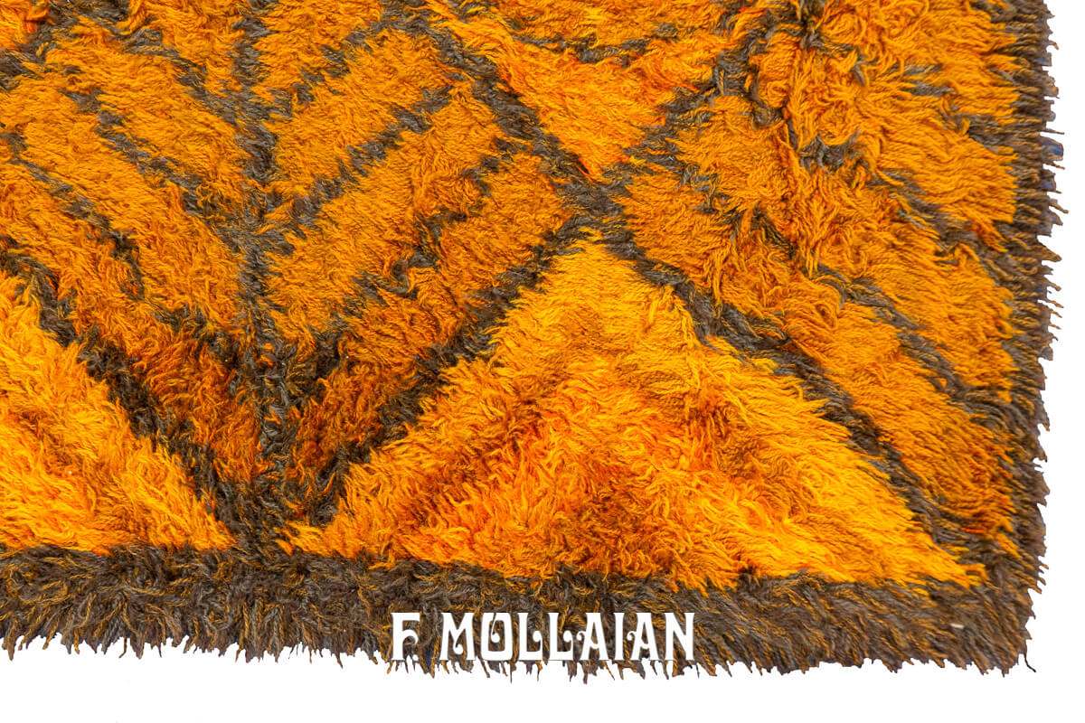 Tapis Scandinave Rya Couleur dorée/Marron n°:221235