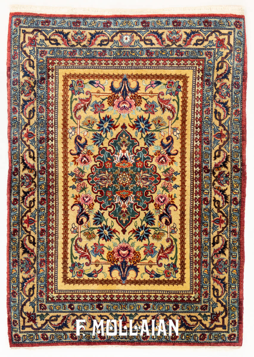 Antique Tehran Rug Part Silk  n°:268990