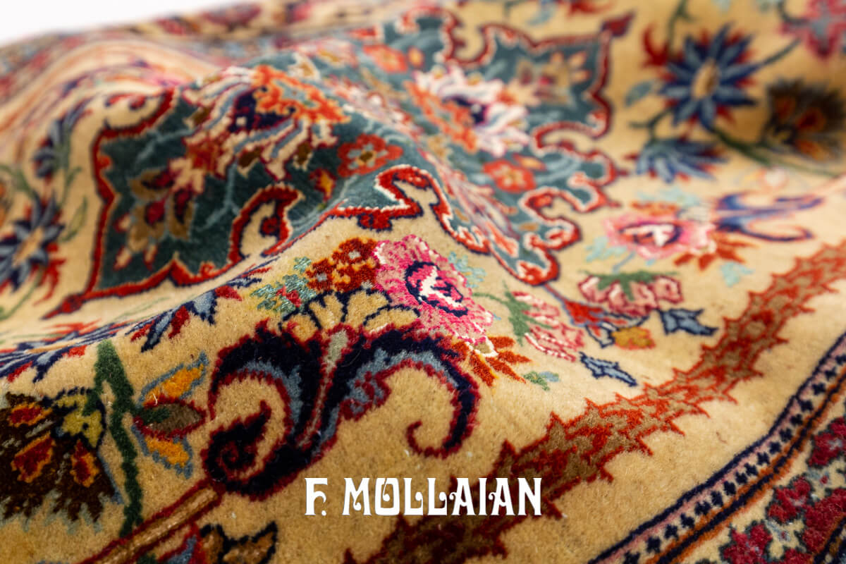 Antique Tehran Rug Part Silk  n°:268990