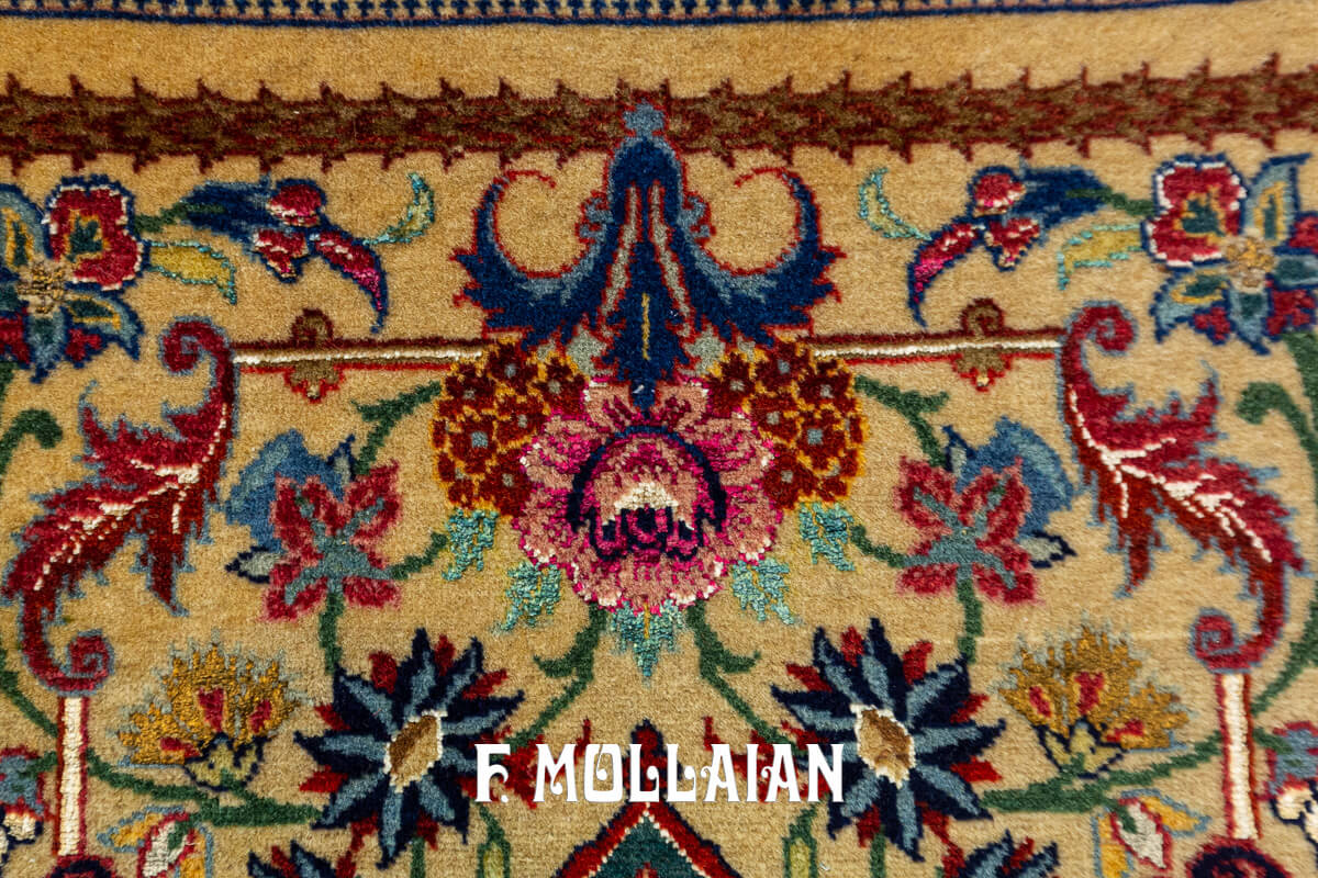 Antique Tehran Rug Part Silk  n°:268990