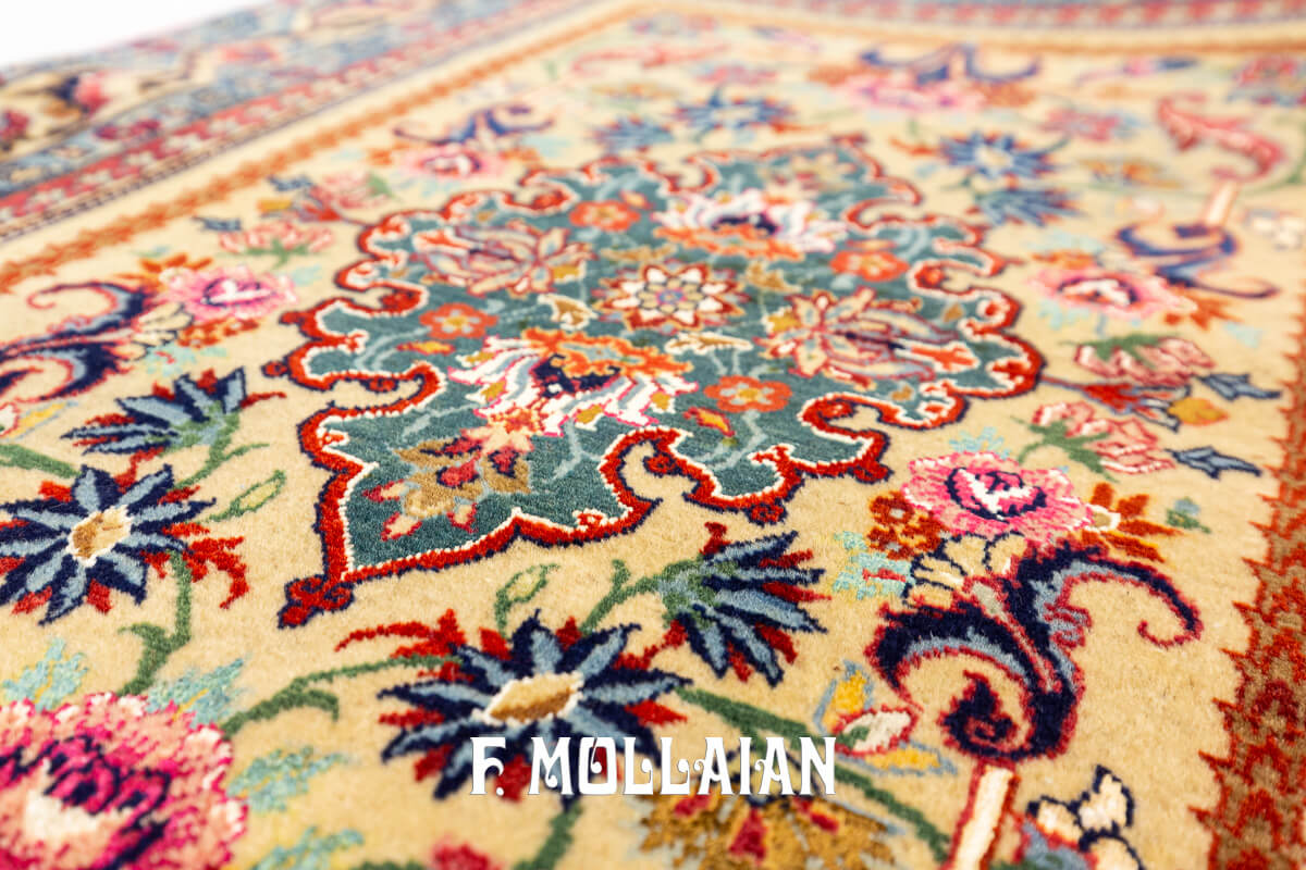 Antique Tehran Rug Part Silk  n°:268990