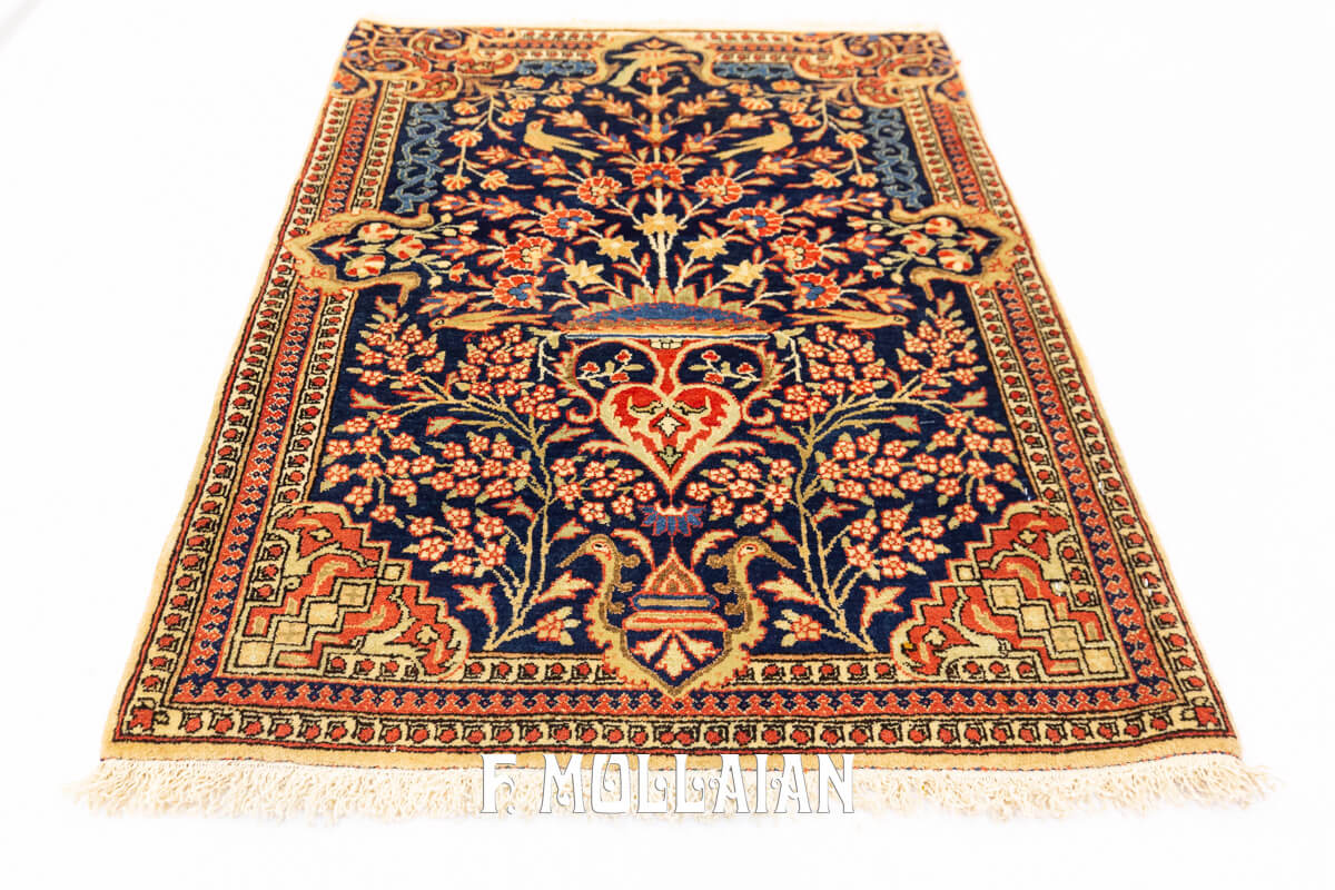 Kashan Mohtasham Rug Blue Tone Color n°:368173