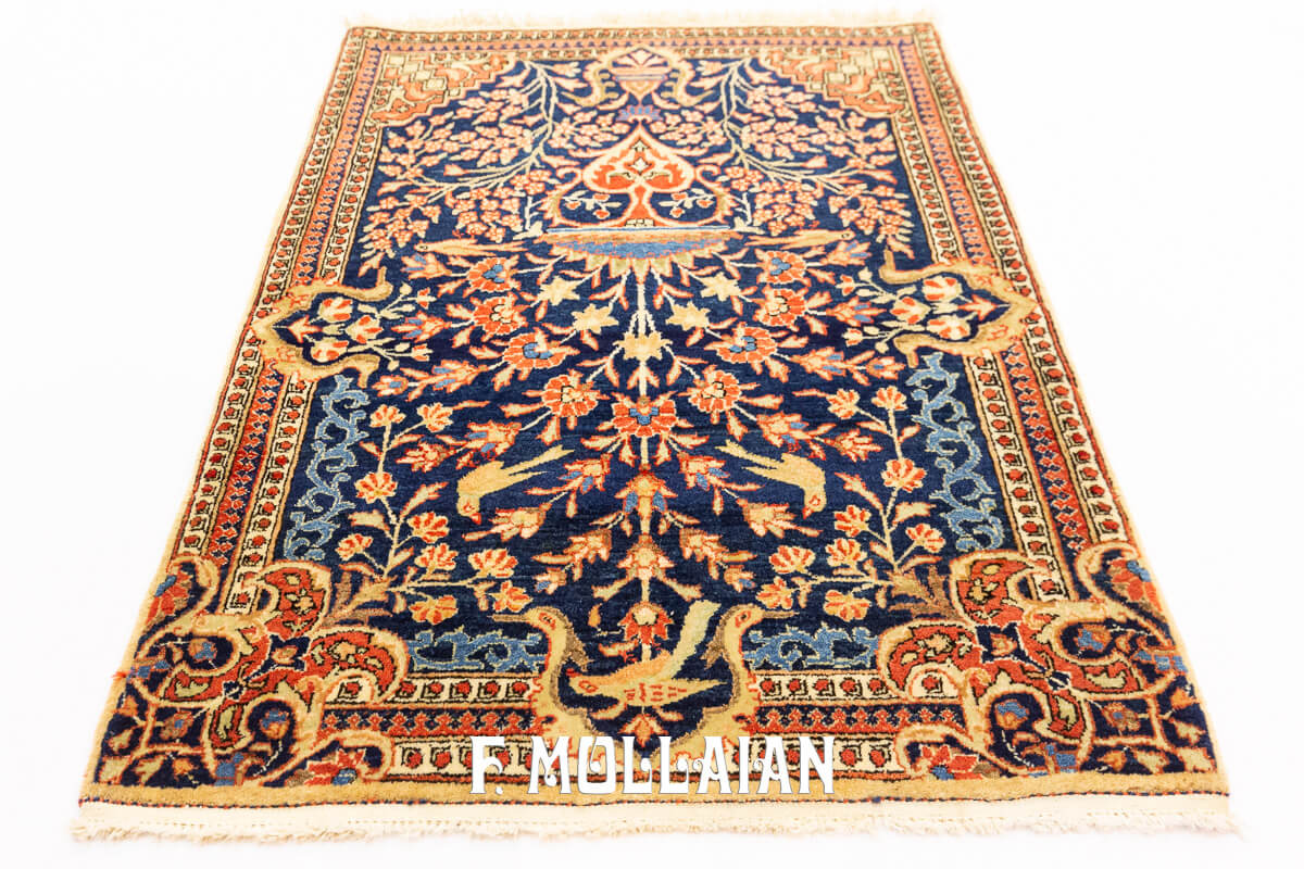 Kashan Mohtasham Rug Blue Tone Color n°:368173