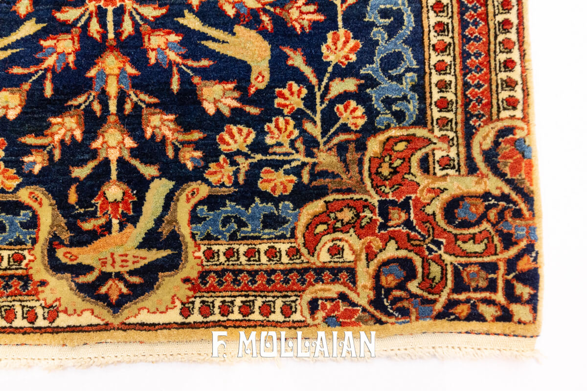 Kashan Mohtasham Rug Blue Tone Color n°:368173