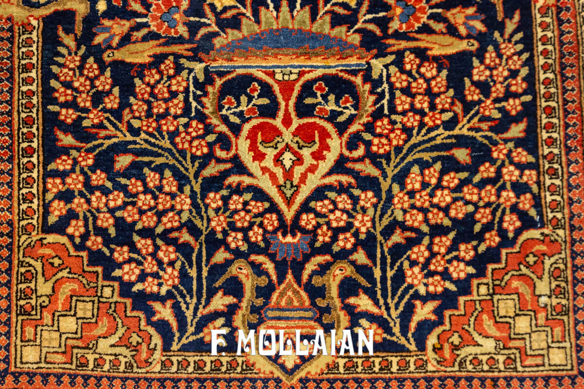Kashan Mohtasham Rug Blue Tone Color n°:368173