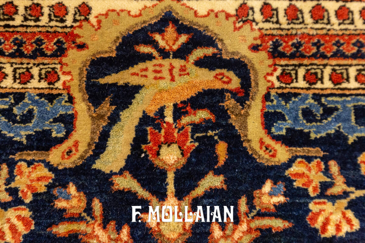 Kashan Mohtasham Rug Blue Tone Color n°:368173