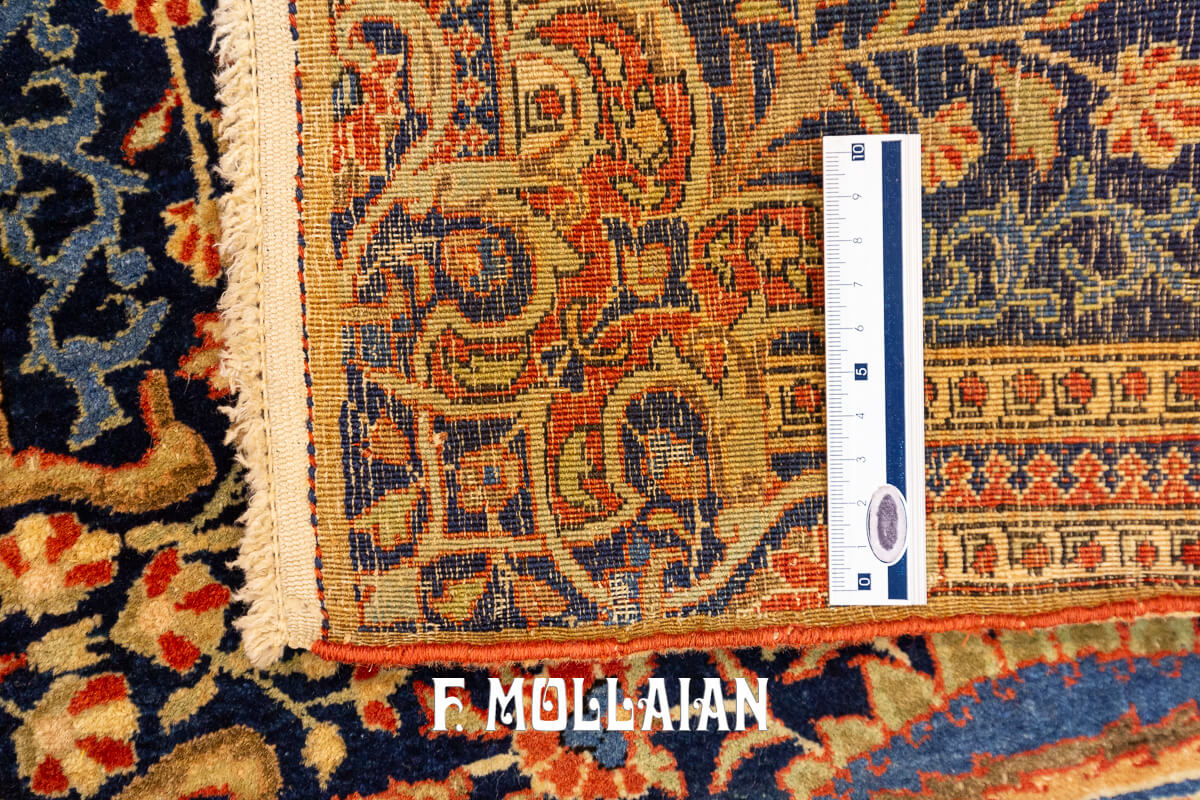 Kashan Mohtasham Rug Blue Tone Color n°:368173