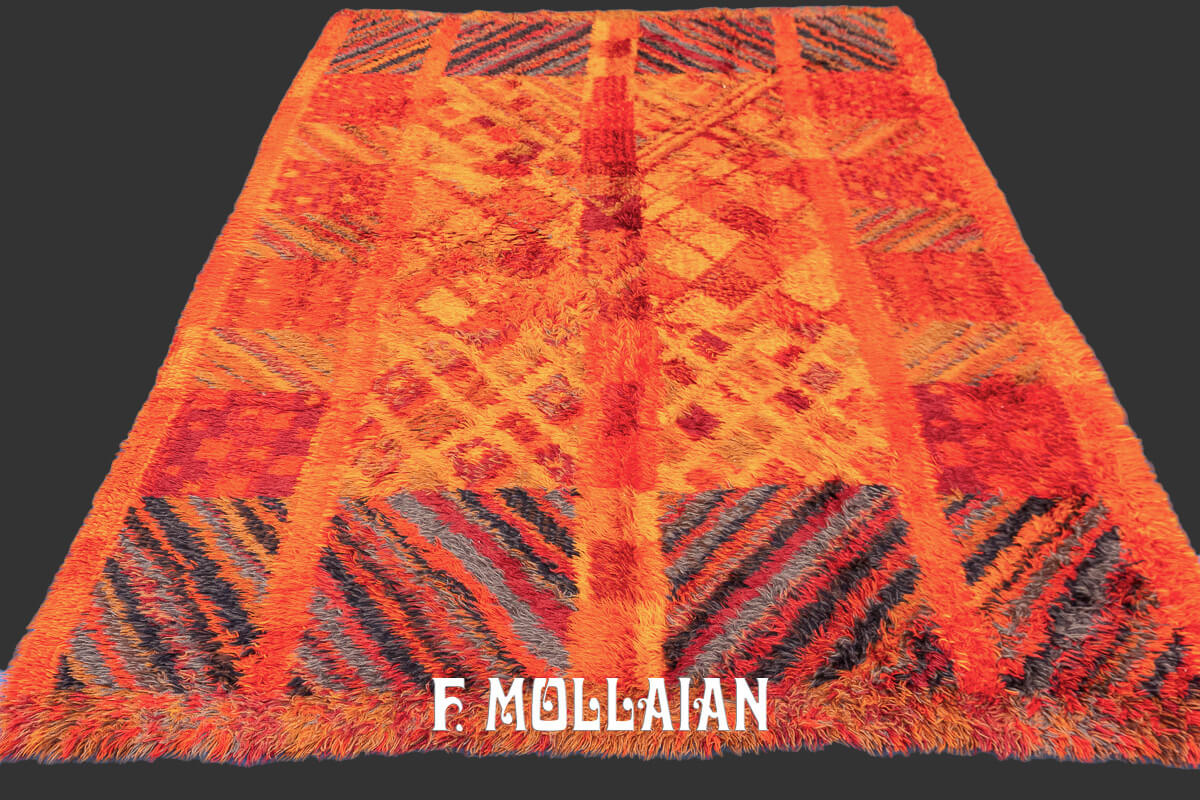 Rya Rug Swedish Red Color n°:385446