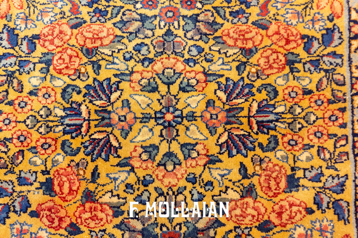 Antique Kerman Rug Gold Field Color n°:40519880