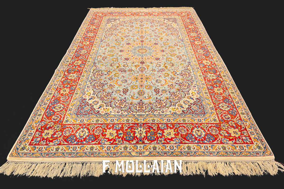 Tapis Ispahan Chaînes de Soie n°:42797440