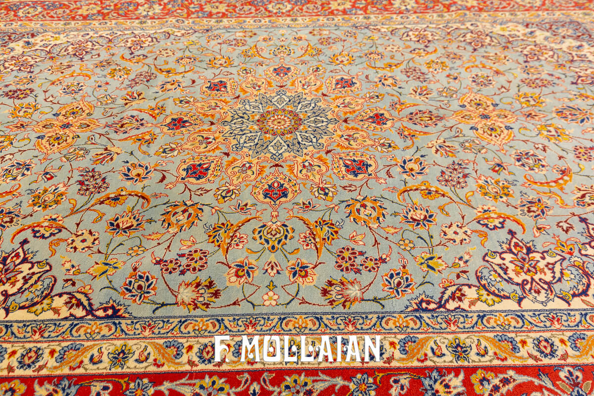 Tapis Ispahan Chaînes de Soie n°:42797440