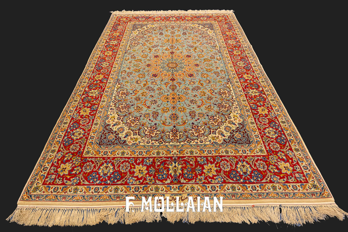 Tapis Ispahan Chaînes de Soie n°:42797440