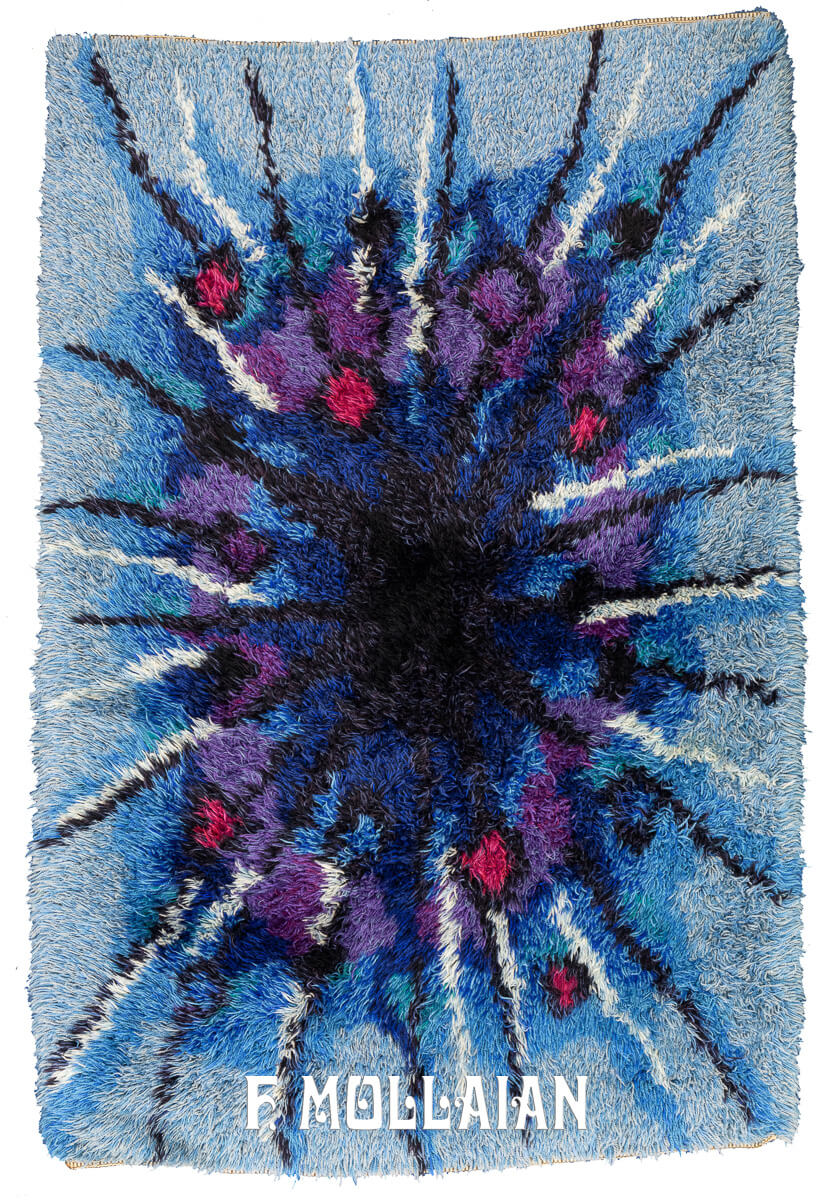 Rya Rug Swedish Purple Blue Tones n°:475002