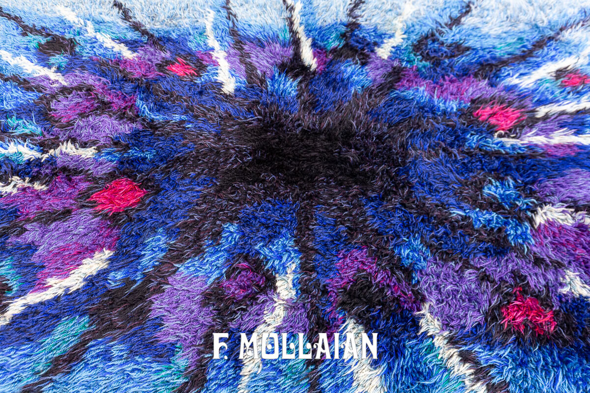 Rya Swedish Abstract Design Purple/Blue Color n°:475002