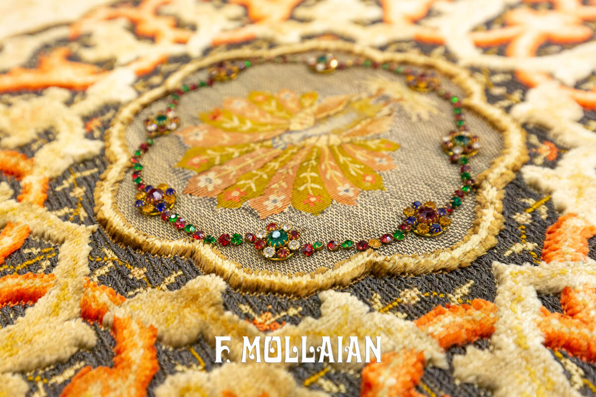 Qum Kapi Rug Extremely Fine Turkish Signed (Silk, Metal and Jewelry) — NOT FOR SALE
