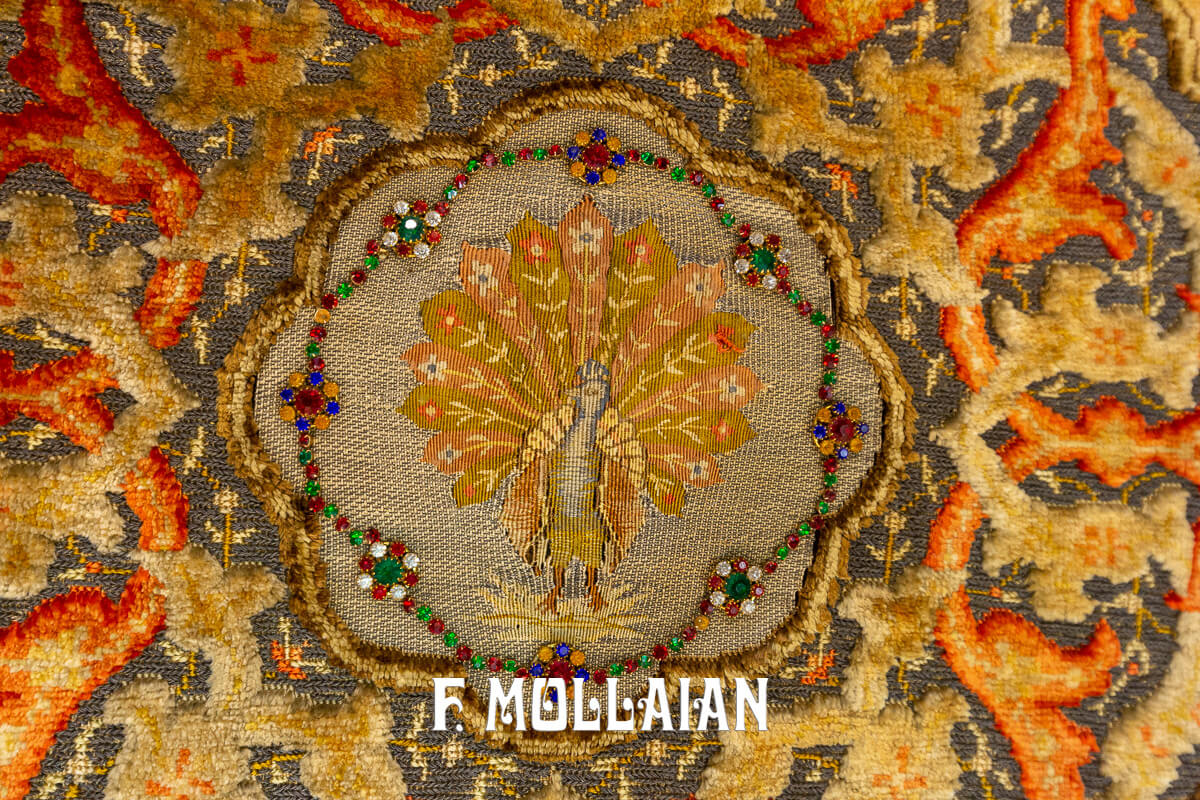 Qum Kapi Rug Extremely Fine Turkish Signed (Silk, Metal and Jewelry) — NOT FOR SALE