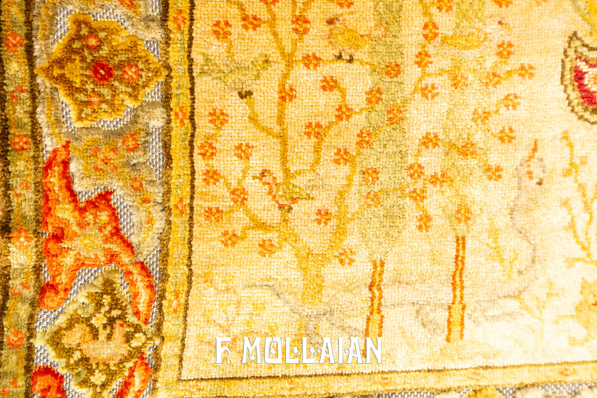 Qum Kapi Rug Extremely Fine Turkish Signed (Silk, Metal and Jewelry) — NOT FOR SALE