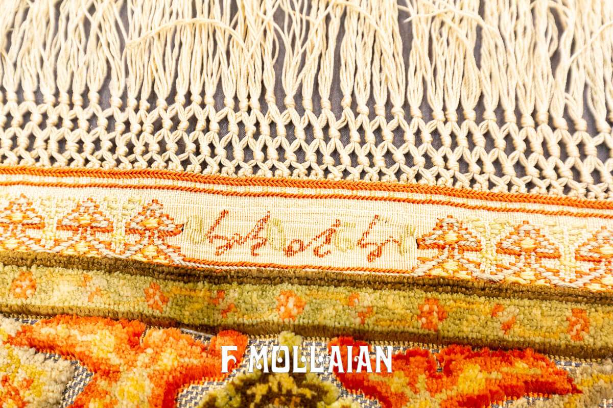 Qum Kapi Rug Extremely Fine Turkish Signed (Silk, Metal and Jewelry) — NOT FOR SALE