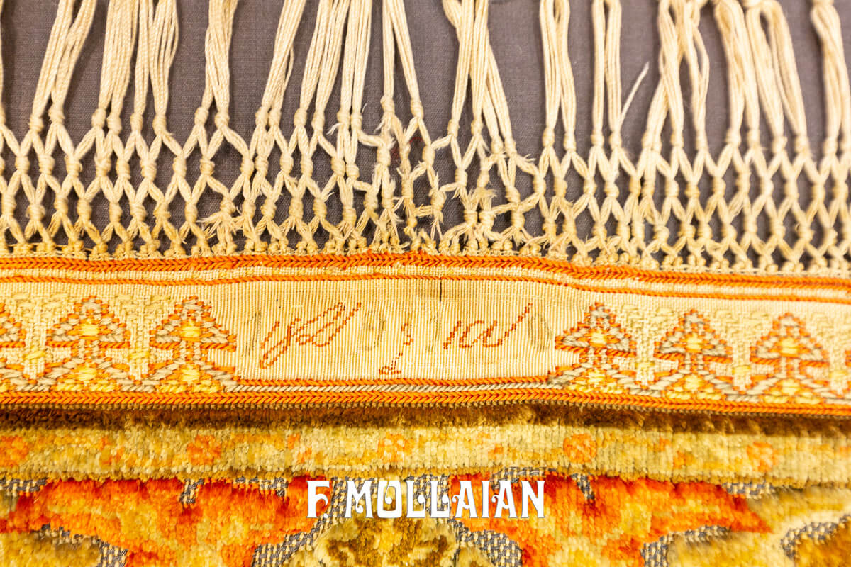 Qum Kapi Rug Extremely Fine Turkish Signed (Silk, Metal and Jewelry) — NOT FOR SALE