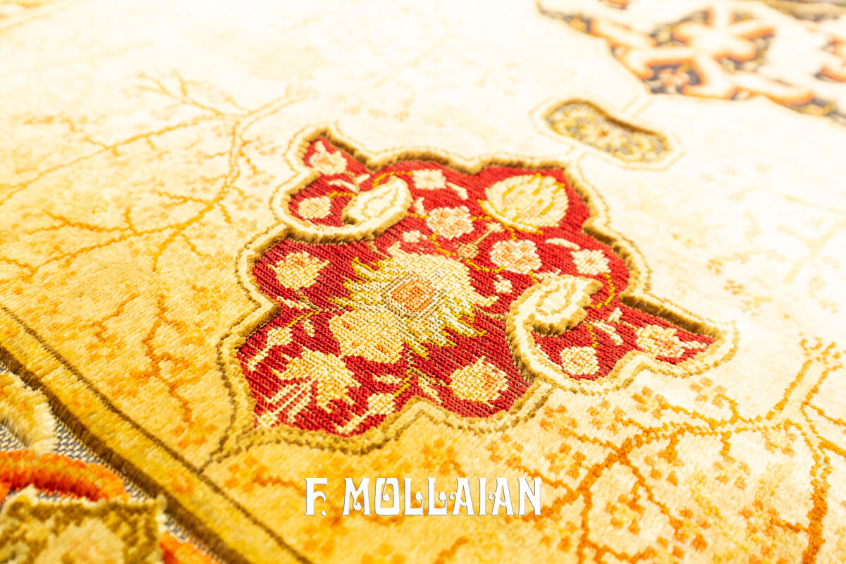 Qum Kapi Rug Extremely Fine Turkish Signed (Silk, Metal and Jewelry) — NOT FOR SALE