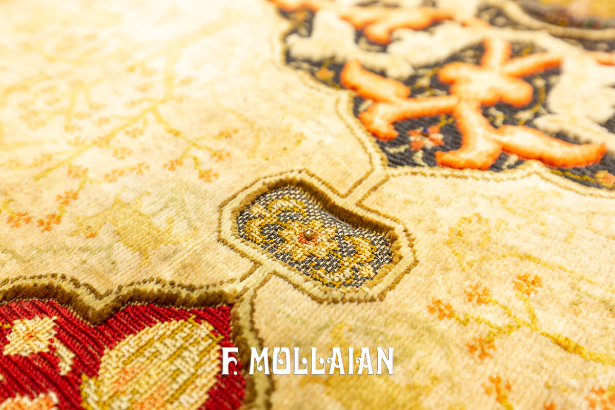 Qum Kapi Rug Extremely Fine Turkish Signed (Silk, Metal and Jewelry) — NOT FOR SALE