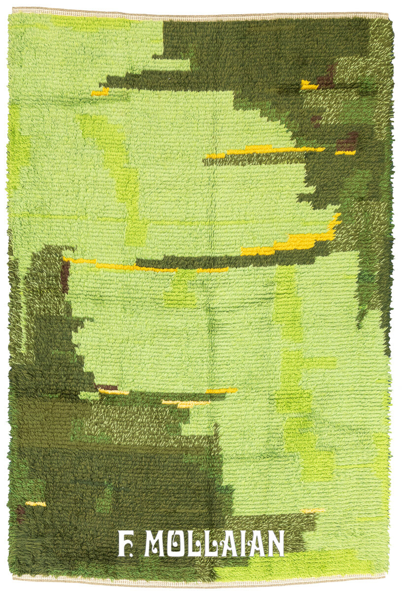 Rya Rug Swedish Green Color n°:639331