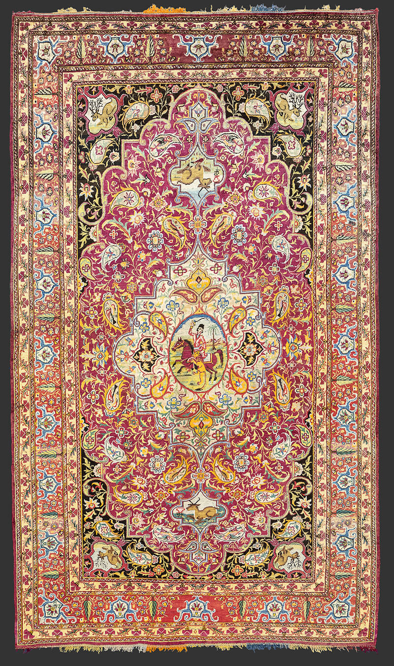 Antique Silk Bakhtiari Rug Rust&Red Color n°:83121384