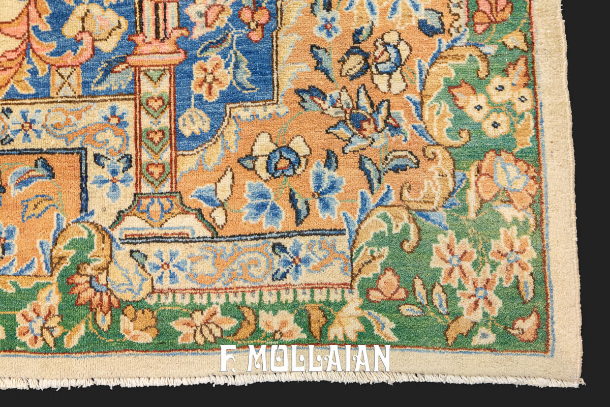 Tapis Kerman Couleur Beige/Bleu n°:88097563
